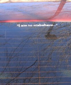 I Aim to Misbehave Quote Sticker Decal Notebook Car Laptop 8" x 1" (White) 27 81xW9qWX1YL