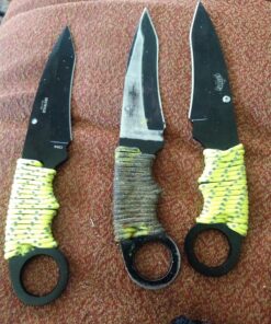 Master USA MU-1119GC Tactical Neck Knife, Black Blade, Cord-Wrapped Steel Handle, 6.75-Inch Overall, Grey Camo 35 81xWUFCK8WL