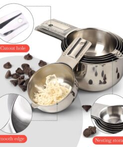 Alternative view of Bellemain One Piece Stainless Steel - Nesting measuring cups for Kitchen for Bakers , Dry - Ml & Oz measuring cup for Liquid, Metal, Set of 6