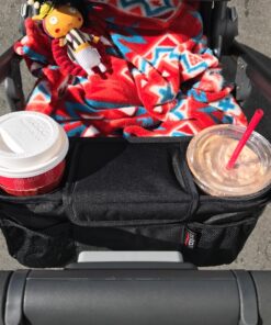 Britax Stroller Organizer with Insulated Cup Holders | Large Center Compartment with Magnetic Closure + 3 Outer Pockets + Folds with Stroller, No Removal Needed Black 40 81xWzfXekL