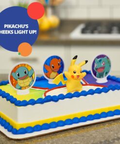 DecoSet® Pokemon Light Up Pikachu Cake Topper, 4 - Piece Decoration Set, Birthday Decorations For All Size and Shape Cakes Original Version 26 81xX2Syck0L