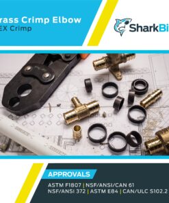 SharkBite 3/4 Inch Crimp 90 Degree Elbow, Pack of 10, Brass Plumbing Fitting, PEX Pipe, PE-RT, UC256LFA10 3/4 in., 10 pack 10 81xXrcPfuxL