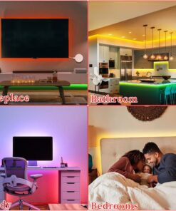 QZYL LED Lights for Bedroom, 25FT RGB LED Strip Lights with 44 Keys IR Remote, Smart LED Light Strip with Adhesive Backing Adjustable Brightness App Control for Bedroom Party Decoration 25 FT 13 81xY59lEjBL