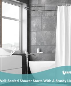 Alternative view of BigFoot Shower Curtain Liner – 72 x 72 PEVA Heavy Duty Shower Curtain with Rustproof Metal Grommet and 3 Magnetic Weights – Odor Free and Compatible with Standard Showers, Frosted Peva Frosted 72" X 72" Single