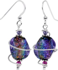 Body Candy Handcrafted 925 Silver Purple Dichroic Drop Dangle Earrings Created with Crystals 28 81xZAosG9jL