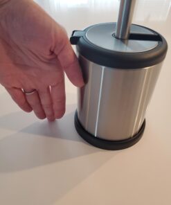 ToiletTree Products Toilet Brush with Lid - Sleek Toilet Bowl Brush and Holder - Toilet Scrubber Brush Set with Heavy-Weight Base - Lidded Toilet Bowl Cleaner Brush and Holder - Chrome Stainless Steel 32 81xZz6vpd7L