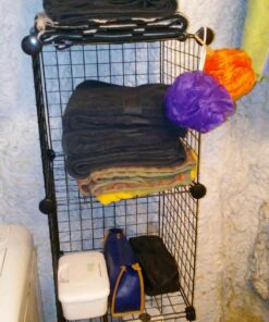 Whitmor Storage Cubes - Stackable Interlocking Wire Shelves - 14.25"D x 14.5"W x 14.5"H - Black (Set of 6) 39 81xahzVuYOL