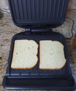 George Foreman 4-Serving Removable Plate Electric Grill and Panini Press, George Tough Non-Stick Coating, Drip Tray Catches Grease, Black 43 81xckLahYaL