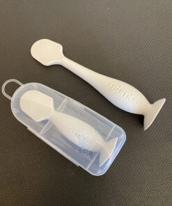 Bumco 2-PACK Diaper Cream Spatula - FULL-SIZE + MINI Baby Bum Brush with TRAVEL CASE - Diaper Cream Applicator for Baby - Baby Necessities - Suitable for Aquaphor, Desitin - Gray Full + Mini Bundle Gray + Gray 20 81xcwJtXTXL