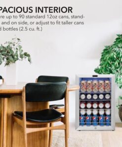 Whynter BR-091WS, 90 Can Capacity Stainless Steel Beverage Refrigerator with Lock, White 90 Cans - Fridge 17 81xdV1RFAAL