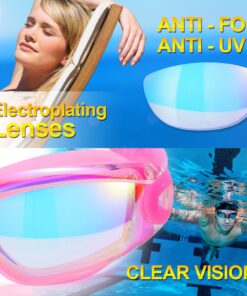 Yizerel Swim Goggles, 2 Pack Swimming Goggles for Adult Men Women Youth Kids Child White /Pink(mirrored) 9 81xeIaM7ZDL