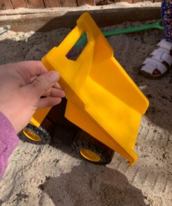 Amazon Basics Toy Construction Vehicle Set, Dump Truck and Bulldozer, Indoor/Outdoor, 10-Inch, Pack of 2, Yellow, 10.25" x 12" x 5.75" 52 81xfIblaKlL