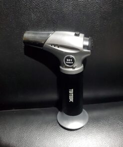 TBTEEK Butane Torch, Kitchen Torch Cooking Torch with Safety Lock & Adjustable Flame for Cooking, BBQ, Baking, Brulee, Creme, DIY Soldering(Butane Not Included) Silver 36 81xgEn9OvL