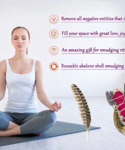 Tomoko White Sage Smudge Kit - 3 White Sage with Rose and Lavender, 2 Palo Santo, Abalone Shell, Wooden Tripod Stand & Feather! Healing, Purifying, Meditating, Incense & Cleansing Super 19 81xgmXiYydL