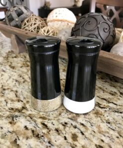CHEFVANTAGE Salt and Pepper Shakers Set with Adjustable Holes - Black 28 81xhvvnSpDL