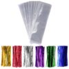200 Pcs 3" x11" Cellophane Treat Bags Clear Flat Cello Treat Bags 1.4mil thickness with 6 Mix Colors Twist Ties Good for Bakery Cookies Christmas Halloween Wedding Party Decorative Gift (3'' x 11'') 3'' x 11'' 11 81xhwCVAIsL