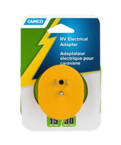 Camco PowerGrip Camper/RV Adapter | Features a 15-Amp Male (NEMA 5-15P) & 30-Amp Female (NEMA TT-30R) Connection | Rated for 125V/1875W (55223) 14 81xi6HGdEnS