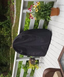 Sunnydaze Outdoor Firewood Log Hoop and Cover Set - Powder-Coated Steel Rack and PVC Cover - Black - 40-Inch 40 in 44 81xjPxLhsCL