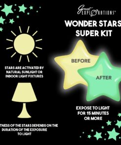 Great Explorations: Wonder Stars Super Kit, Glow In The Dark Ceiling Stars. 150 Pieces In 4 Sizes Reusable Sizes 24 81xjZcudlL