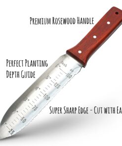 Kiwi Trading - Hori Hori Garden Knife - with Sheath. This Japanese Hori Hori Knife Tool Makes a Great Gardening Gift - Use as a Soil Knife for Sod or as an Ultimate Gardening Knife for Weeding 17 81xkTC yzJL
