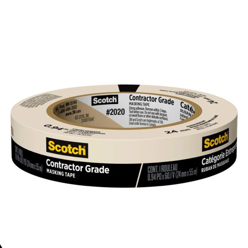 Scotch Contractor Grade Masking Tape, 0.94 inches by 60.1 yards (540 yards total), 2020, 9 Rolls kkkk