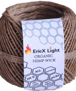 EricX Light 100% Organic Hemp Wick,200 FT Spool,Well Coated with Beeswax,Standard Size(1.0mm) 21 81xmRGSGb8L