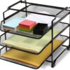 DecoBros Stackable 3 Tier Desk Document Letter Tray Organizer, Black