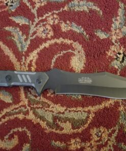 MTech USA – Fixed Blade Knife – Black Stainless Steel Blade with Black Carved G10 Handle, Full Tang, Includes 1680D Nylon Sheath - Hunting, Camping, Survival, Tactical, EDC – MT-20-39 45 81xnZBRmZnL