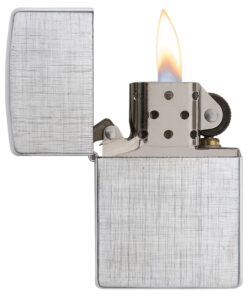 Alternative view of Zippo Chrome Lighters Brushed Chrome Linen Weave Classic