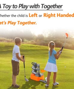 iPlay, iLearn Kids Golf Toys Set, Boys Outdoor Sport Toy Age 3-5, Toddler Outside Golf Ball Game W/Left & Right Club Head, Child Yard Play, Birthday Gifts for 4 6 7 8 Year Olds Girls Orange 15 81xndXKH2L