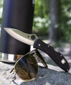 Spyderco CENTOFANTE 3 Prestige Folding Utility Pocket Knife with 3.14" VG-10 Stainless Steel Hollow Ground Blade and Lightweight FRN Handle - PlainEdge - C66PBK3 18 81xnrRLI4LL