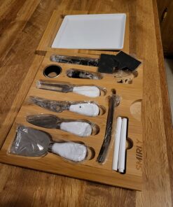 SMIRLY Charcuterie Boards Gift Set, Large Charcuterie Board Set, Bamboo Cheese Board Set, House Warming Gifts New Home, Women Bridal Shower Gift Ideas, Wedding Gifts for Couple, Housewarming Gift 36 81xo9OWslLL