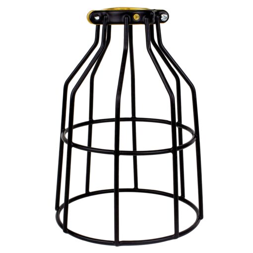 Newhouse Lighting WLG1B Ca Metal Guard for Ceiling Fan, Pendant String Light and Vintage Lamp Shades/Cover, Industrial Wire Fixture Iron Bird Cage, 1 Count (Pack of 1), Black 1 Count (Pack of 1)