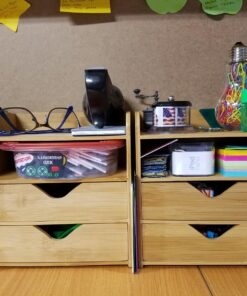 Lipper International 1804 Bamboo Wood 4-Tier Desk and Office Supply Organizer, 7 5/8" x 5 1/8" x 8 1/4" Standard Packaging 12 81xozT9KqML