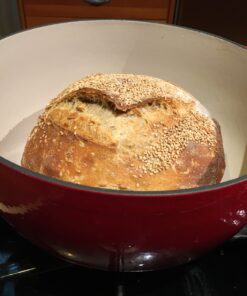 Lodge 6 Quart Enameled Cast Iron Dutch Oven with Lid – Dual Handles – Oven Safe up to 500° F or on Stovetop - Use to Marinate, Cook, Bake, Refrigerate and Serve – Island Spice Red 52 81xppeb1bYL