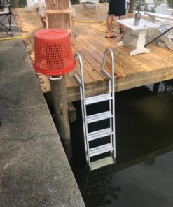 RecPro 5 Step Removable Boarding Boat Ladder | AL-A5 | Marine Pontoon Boat Dock | Heavy Duty Aluminum 45 81xq1UXHl1L
