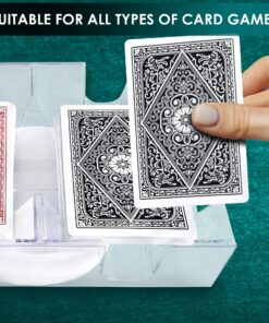 Dual Deck Revolving Card Holder - 360 Degree Revolving Holder Playing Card Holders for Adults Clear Tray Card Holders for Playing Cards Holder Plastic Card Holder Poker Tables Acrylic Card Holder 21 81xqha6NbL