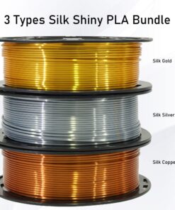 Shiny Silk Gold Silver Copper PLA Filament Bundle, 1.75mm 3D Printer Filament, Each Spool 0.5kg, 3 Spools Pack, with One 3D Printer Remove or Stick Tool MIKA3D 500g X 3 Silk Silver/Copper/Gold 28 81xrswI8HuL