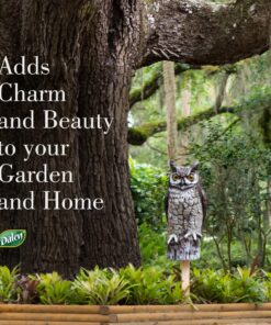 Dalen Fake Owl Decoy to Scare Birds Away from Gardens, Rooftops, and Patios - Scarecrow Provides Chemical-Free Pest Control - Safe and Humane, 16" Great Horned Owl 26 81xvCp76eWL