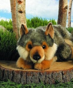 Aurora® Adorable Miyoni® Lying Wolf Stuffed Animal - Lifelike Detail - Cherished Companionship - Gray 11 Inches 12 81xvcZ5ovPL