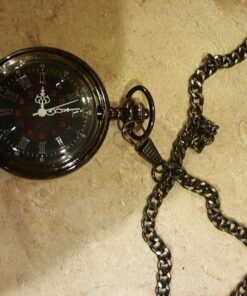 Realpoo Black Hollow Men's Pocket Watch, Roman Digital Scale Men's Quartz Pocket Watches, Quartz Pocket Watch with Chain for Men-Black 32 81xw1igZBnL