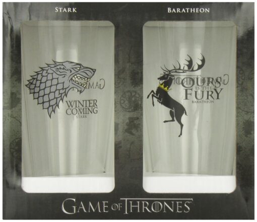 Dark Horse Deluxe Game of Thrones Pint Glass Set: Stark and Baratheon