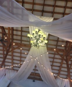 120" Wide (10ft Wide) x 120 Yards Roll -Ivory/Off-White Sheer Voile Chiffon Fabric - SEDONA DESIGNZ Brand Perfect for Draping Panels and Masking for Weddings & Events 20 81xxWpqH17L