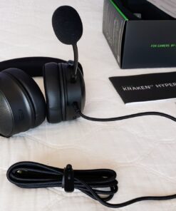 Razer Kraken V3 HyperSense Wired USB Gaming Headset w/Haptic Technology: Triforce Titanium 50mm Drivers - THX Spatial Audio - Hybrid Fabric & Leatherette Memory Foam Cushions - Detachable Mic 105 81xxwClDGL
