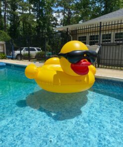 Game 5000-BB Giant Derby Float, Fun Rubber Duck, Quick-Fill Valves Pool Rafts & Inflatable Ride-ons, 300 lb Capacity, Built-In Cup Holders, 81” L x 76” W x 44” T Without Pump 27 81xyDiyXBL