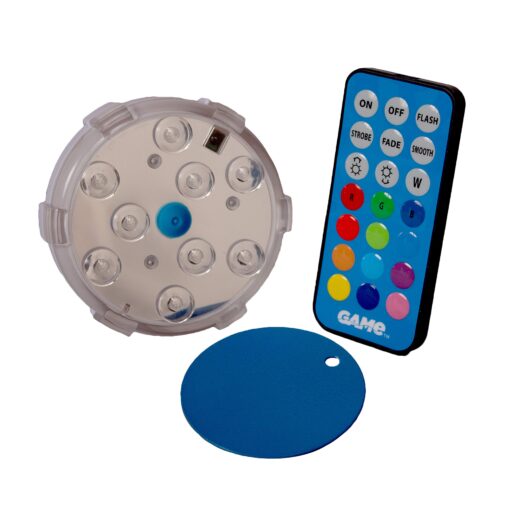 GAME 4306-BB Magnetic LED Changing Pool Wall Light with Remote Control 100% Waterproof & Submersible, 3", 12 Colors Plus 4 Modes