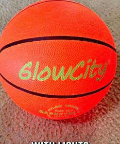 GlowCity Glow in The Dark Basketball for Teen Boy - Glowing Red Basket Ball, Light Up LED Toy for Night Ball Games - Sports Stuff & Gadgets for Kids Age 8 Years Old and Up Rubber (No Pump) 36 81y J4NDGiL