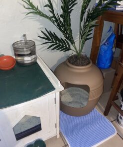 Good Pet Stuff, The Original Hidden Litter Box, Artificial Plants & Enclosed Cat Planter Litter Box, Vented & Odor Filter, Easy to Clean, Mocha Brown , 20" wide x 19 3/4" 65 81y uOsIolL