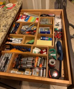 Seville Classics Bamboo Premium Organizer Storage Bins for Kitchen Silverware, Pantry, Closet, Office Desk, Pens, Utensils, Makeup, K Cup, Bamboo, Bin Set (5 Piece) Bin Set (5 Piece) 39 81y0STcX51L