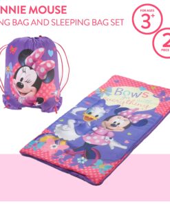 Idea Nuova 2 Piece Drawstring Sling Carry Bag with Sleeping Slumber Bag Minnie Mouse 26"x46" 9 81y105Iti L